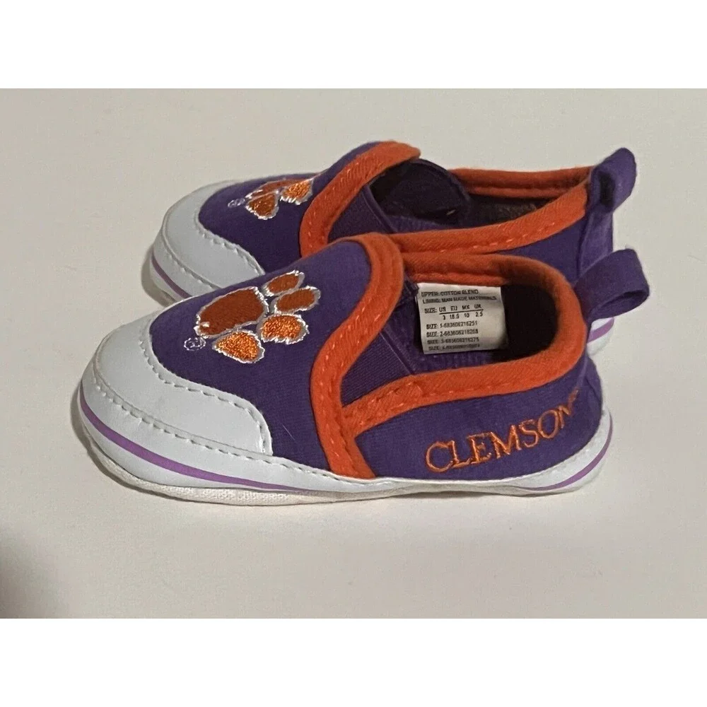 NCAA Clemson University SC Tigers Baby Soft Sole Shoes Orange Regalia US Size 3